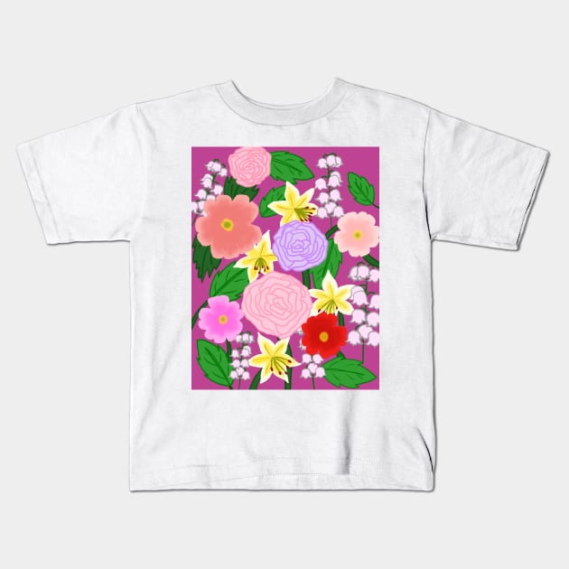 Bouquet of Flowers Kids T-Shirt by BelovedDesignsByAimee